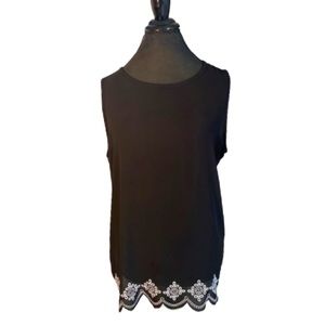 Loft Sleeveless Top w/Embroidery